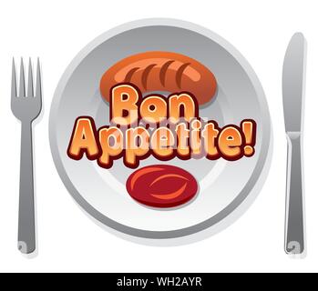 Bon appétit icon Illustration de Vecteur