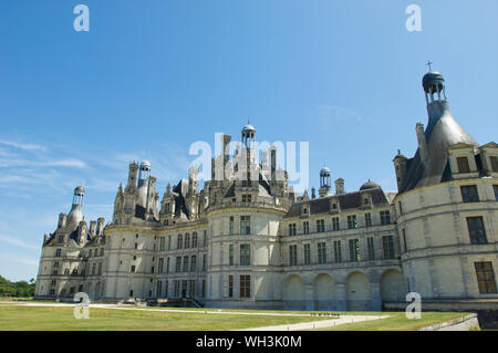 L'arrière du château de Chambord à Blois dans la vallée de la Loire, France Banque D'Images