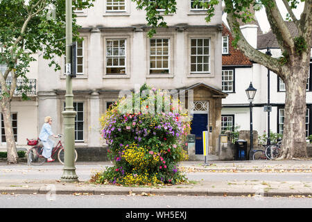 La fin de l'été coloré de fleurs par le conseil de ville de St Giles', Oxford, UK. Banque D'Images