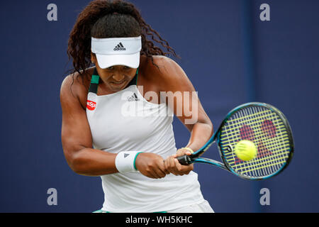 2017 International Aegon, Eastbourne, Angleterre. La ronde 3. Naomi Osaka du Japon en action contre Caroline Wozniacki du Danemark. Mercredi 28 mai, juin, 20 Banque D'Images