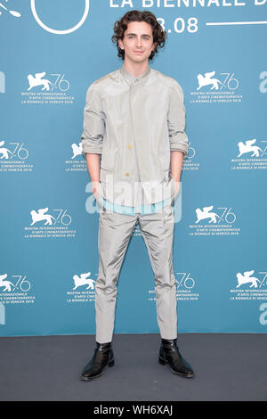 Venezia, Italie. 09Th Sep 2019. 76e Festival du Film de Venise 2019, le film 'Photocall King'. Crédit photo : Timothée Chalamet : agence photo indépendante/Alamy Live News Banque D'Images