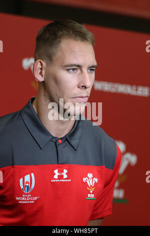 Cardiff, Royaume-Uni. 09Th Sep 2019. Pays de Galles de rugby, Liam Williams. Pays de Galles 2019 Rugby World Cup Squad accès media session à l'Hotel Balzac, Hensol, près de Cardiff, Galles du Sud le lundi 2 septembre 2019. l'homme 31 galles squad et officiels d'équipe va bientôt partir pour la Coupe du Monde de Rugby 2019 qui aura lieu au Japon, à commencer plus tard ce mois-ci. Photos par Andrew Verger/Alamy Live News Banque D'Images