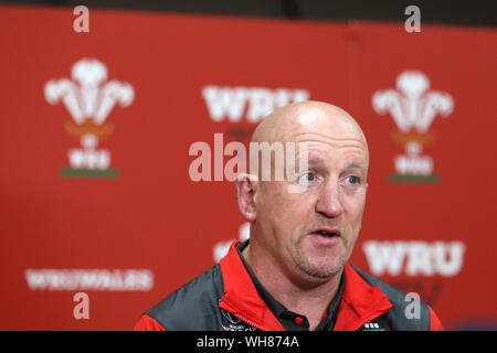 Cardiff, Royaume-Uni. 09Th Sep 2019. L'équipe de rugby du Pays de Galles l'entraîneur adjoint, Shaun Edwards .Wales 2019 Rugby World Cup Squad accès media session à l'Hotel Balzac, Hensol, près de Cardiff, Galles du Sud le lundi 2 septembre 2019. l'homme 31 galles squad et officiels d'équipe va bientôt partir pour la Coupe du Monde de Rugby 2019 qui aura lieu au Japon, à commencer plus tard ce mois-ci. Photos par Andrew Verger/Alamy Live News Banque D'Images