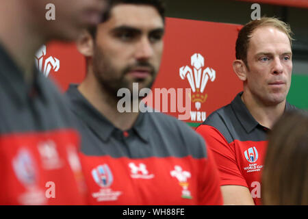 Cardiff, Royaume-Uni. 09Th Sep 2019. Pays de Galles de rugby, et le capitaine, Alun Wyn Jones. Pays de Galles 2019 Rugby World Cup Squad accès media session à l'Hotel Balzac, Hensol, près de Cardiff, Galles du Sud le lundi 2 septembre 2019. l'homme 31 galles squad et officiels d'équipe va bientôt partir pour la Coupe du Monde de Rugby 2019 qui aura lieu au Japon, à commencer plus tard ce mois-ci. Photos par Andrew Verger/Alamy Live News Banque D'Images