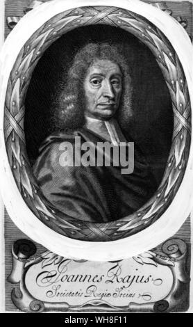 John Ray (1627-1705) Naturaliste anglais. Jusqu'en 1670 il a écrit son nom en tant que John Wray. Sa classification des plantes dans son Historia Plantarum a été une étape importante vers la taxonomie moderne. Ray a rejeté le système de division dichotomique par les espèces qui ont été classées selon un pré-conçu, soit/ou de type système, et au lieu des plantes classées selon les ressemblances et les différences qui se sont dégagés de l'observation. Sa méthode de l'empirisme scientifique avancée contre le rationalisme déductif des scolastiques. Le Naturaliste complet - une vie de Linné par Wilfred Blunt, page 31.. . Banque D'Images