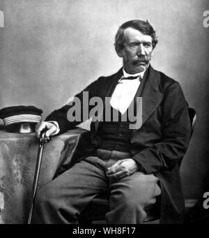 David Livingstone (1813-1873), à Hamilton le Lanarkshire en Écosse en 1864. Missionnaire et explorateur écossais. Il a beaucoup voyagé en Afrique et découvre les Chutes Victoria et le fleuve Zambèze. . . . . . Banque D'Images
