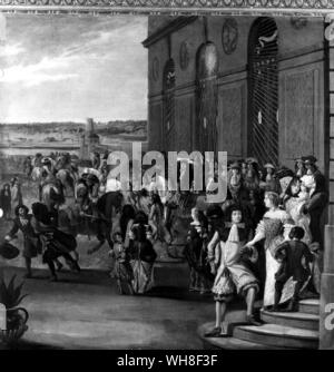 Louis XIV, le Roi Soleil, (1638-1715) Roi de France de 1643. Château de Versailles (château) 1675. Banque D'Images