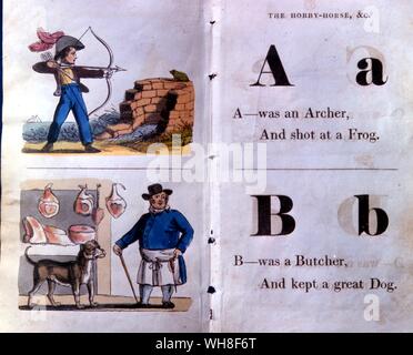 Alphabet de l'enfant 1820. Le monde de Charles Dickens (1970) par Angus Wilson (1913-1991). Charles John Huffam Dickens (1812-1870), nom de plume Boz, un romancier anglais. Banque D'Images