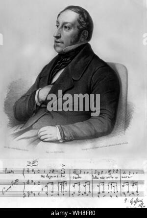 Portrait de Gioacchino Rossini (1792-1868), compositeur italien. Sur les ailes du chant par Wilfred Blunt page 61.. . Banque D'Images