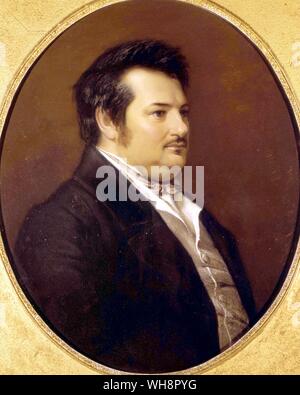 Un portrait de Balzac par Jean-Alfred. Gerard-Seguin Il a écrit de Balzac à Mme Hanska : "Seul l'homme extérieur s'affiche - c'est la bête sans trace de la poésie, et le condamnant après, l'artiste a voulu lui montrer." Balzac a donné le portrait de la Comtesse Guidaboni-Visconti. Banque D'Images