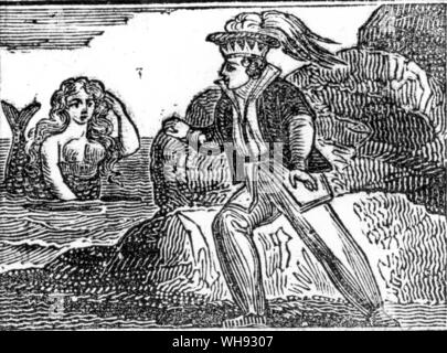 Le Nain Jaune. Le bois coupé d'un chapbook penny, l'histoire de la naine jaune, 1852.. Banque D'Images