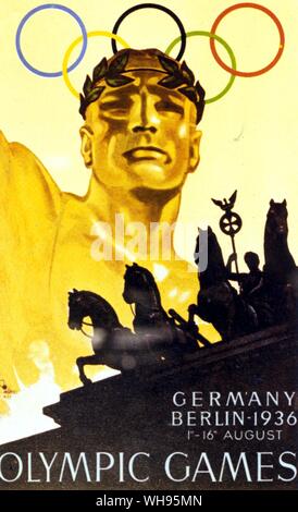 Sujets d'art : Ephemera/ affiche olympique, Berlin 1936. Banque D'Images