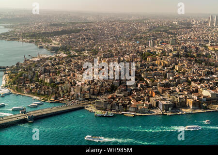 Vue de la partie européenne d'Istanbul à partir de ci-dessus, Istanbul, Turquie, Europe Banque D'Images