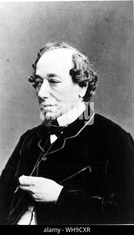 Benjamin Disraeli (1804-1881), 1 comte de Beaconsfield. Romancier et homme politique conservateur britannique. Élu au Parlement en 1837. Banque D'Images