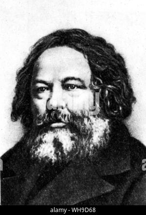Mikhaïl Aleksandrovitch Bakounine (1814-1876). Fédération anarchiste, active en Europe. En 1848, il était attendu de la France comme un agitateur révolutionnaire. Banque D'Images