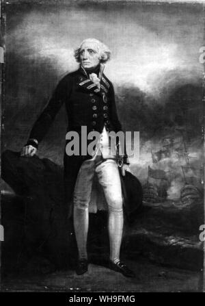 L'amiral Richard Howe (1er comte Howe) (1726-1799). Banque D'Images