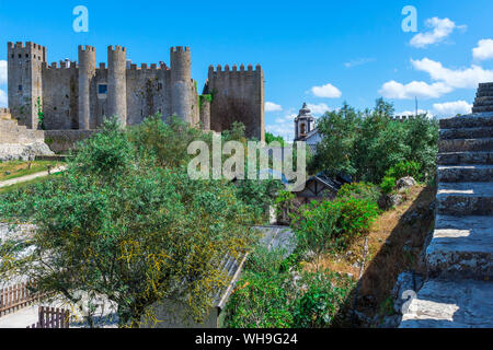 Château d'Obidos, district de Leiria, Portugal, Estremadura, Europe Banque D'Images