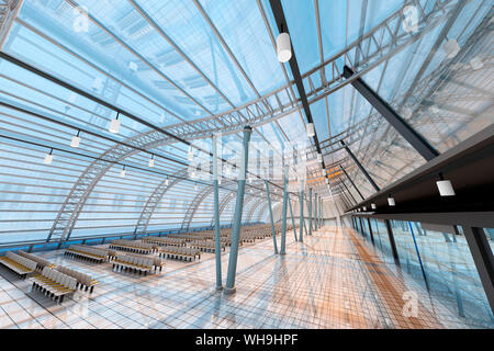 Zone de départ de l'aéroport vide, 3D Rendering Banque D'Images