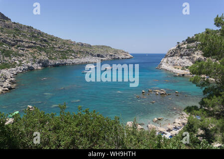 Anthony Quinn Bay, Rhodes, Dodécanèse, îles grecques, Grèce, Europe Banque D'Images