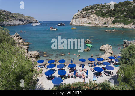 Anthony Quinn Bay, Rhodes, Dodécanèse, îles grecques, Grèce, Europe Banque D'Images