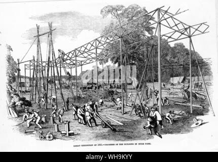 L'Exposition Universelle de 1851 - progrès de l'immeuble à Hyde Park.' . Illustrated London News du 12 octobre 1850. Banque D'Images