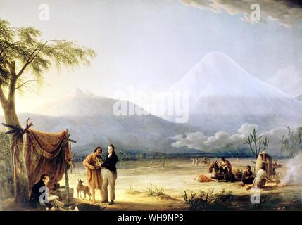 Humboldt et Bonpland dans les Andes Banque D'Images