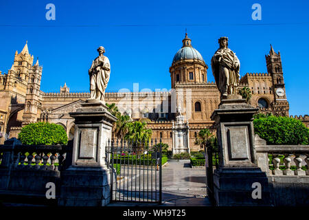 Notre Dame de l'Assomption, la cathédrale de Palerme, Sicile, Italie, Europe Banque D'Images