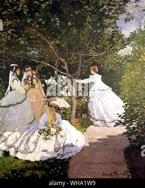 Femmes au jardin 1867 Les jeunes femmes dans le jardin Banque D'Images