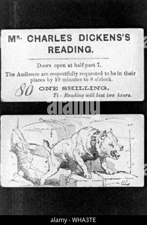 M. Charles Dickens's lecture - ouverture des portes à 7 heures et demie - l'auditoire sont respectueusement priés d'être à leur place en 10 minutes à 8 heures - un shilling - La lecture sera d'une durée de deux heures. Banque D'Images