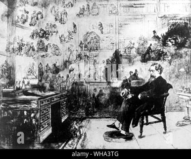 Charles Dickens de rêver. . Dickens, Charles John Huffam (pseudonyme Boz) romancier anglais ; a écrit des romans Pickwick Papers 1836-1837, 1837 Oliver Twist, un chant de Noël 1843 Bleak House, 1852-1853, un conte de deux villes 1859  1812-1870 . . . . . . Banque D'Images