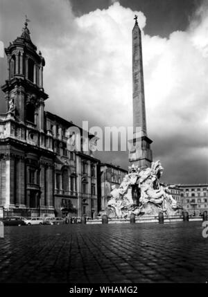 La fontaine des Quatre rivières de la Piazza Navona Banque D'Images