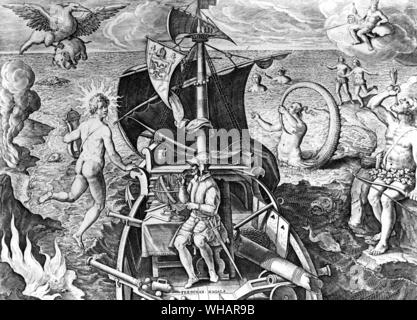 L'arrondissement de Magellan le Cap Horn. Ferdinand Magellan. (Portugais Fernão Magalhães). . . La première de la réalité du monde britannique, né environ 1480 à Saborosa dans Villa Real, Province de Traz os Montes, Portugal, est mort pendant son voyage de découverte sur l'île de Mactan Aux Philippines, 27 avril 1521. . . Banque D'Images