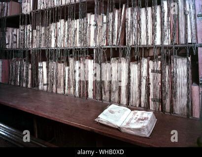 La cathédrale de Hereford enchaîné dans la bibliothèque, l'autorisation du doyen et du chapitre . Banque D'Images