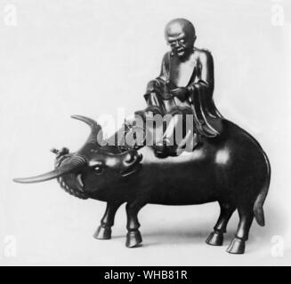 Lao-tze sur son green ox, commençant le long voyage d'où il n'est jamais revenu - 4e ou 6e siècle avant J.-C.. Banque D'Images