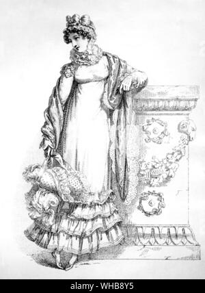 Randonnée matin robe, de R. Ackerman Référentiel des Arts, 1819. Collection D. Langley-Moore, Londres.. Banque D'Images