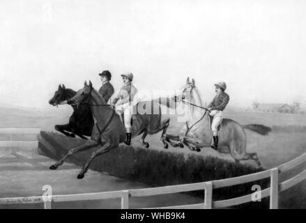 Course de saut à Saratoga par Junius UN Fuller 1882 Banque D'Images