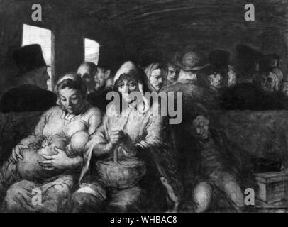 La troisième classe par Honoré Daumier 1862 huile sur toile Banque D'Images