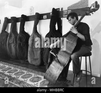 Robin McGee - piano, trompette, violon, bassiste. Banque D'Images