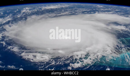 La Station spatiale internationale (ISS) Photo de l'Ouragan Dorian au Bahamas le 1 septembre 2019. Banque D'Images