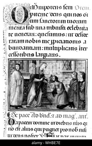 Duc Ercole et Alfonso d'Este , la maison régnante de Ferrare à genoux de Mme illumination dans Biblioteca Estense Banque D'Images