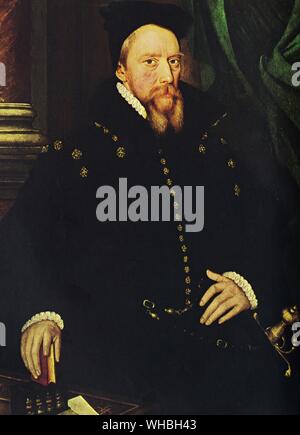 William Cecil, lord Burghley, ministre en chef de l'État presque tout au long du règne d'Elizabeth, avait comme gardien du patron de Shakespeare Southampton la difficile tâche de le garder hors de l'ennui.. William Cecil, 1er baron Burghley (13 septembre 1520 - 4 août 1598), était un homme d'État anglais, le conseiller en chef de la Reine Elizabeth I pour la plupart de son règne (17 novembre 1558 - 24 mars 1603), deux fois secrétaire d'État (1550 - 1553 et 1558 - 1572) et Lord Haut trésorier de 1572.. Banque D'Images