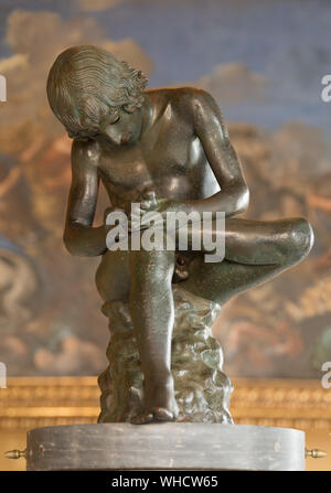 Garçon avec Thorn, statue de bronze au Musées du Capitole, Rome, Italie. 1er siècle avant J.-C. Banque D'Images