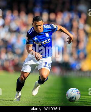 31 août 2019, St Andrew's, Birmingham, Angleterre ; Sky Bet Football Championship, Birmingham City vs Stoke City ; Jefferson Montero (15) de la ville de Birmingham s'exécute avec le ballCredit : Conor Molloy/News Images images Ligue de football anglais sont soumis à licence DataCo Banque D'Images