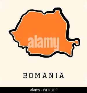 Roumanie - aperçu carte simplifiée de la forme lisse pays carte vecteur. Illustration de Vecteur