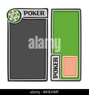 Bannières vecteur pour le Poker, le jeu de cartes de jeu et d'espace pour copier du texte. Illustration de Vecteur