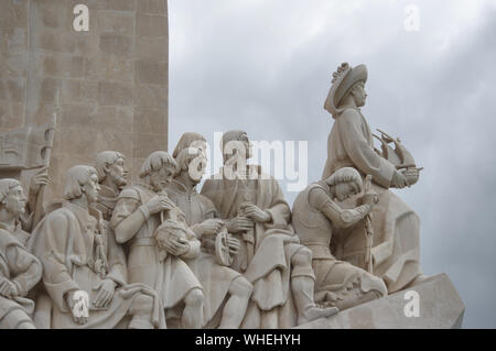 Lisbonne, Portugal - 3 mars, 2018 : Monument des découvertes le long de l'estuaire du fleuve Tage, dans la paroisse civile de Santa Maria de Belém Banque D'Images