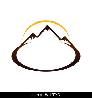 Paysage de montagne Brown signe symbole vecteur modèle de conception de logo graphique Illustration de Vecteur