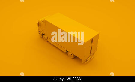 Camion jaune. Un minimum d'idée concept. 3d illustration. Banque D'Images