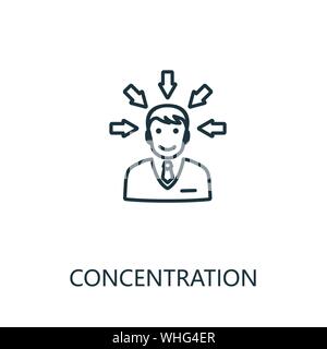L'icône contour de concentration. Fine ligne de l'élément concept collection icônes de la productivité. L'icône de concentration créative pour les applications mobiles et l'utilisation du web Illustration de Vecteur