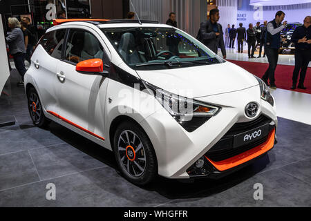 Genève, SUISSE - Le 6 mars 2019 : toyota aygo X-Play car présenté lors de la 89e Salon International de l'Automobile de Genève. Banque D'Images